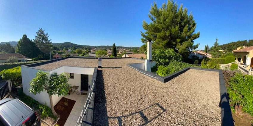 Étanchéité d'une toiture terrasse non accessible pour protection lourde gravilloné