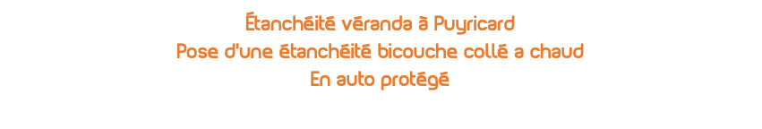 Étanchéité véranda à Puyricard Pose d'une étanchéité bicouche collé a chaud En auto protégé